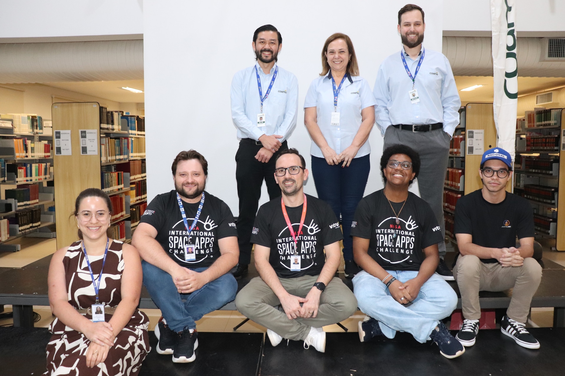 Equipe de organização do NASA Space Apps Challenge 2025 na UniCesumar, responsável pela condução da maratona e pelo suporte aos participantes ao longo do evento.
